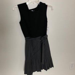 Calvin Klein Pleated Dress Black Gray- Size 2P